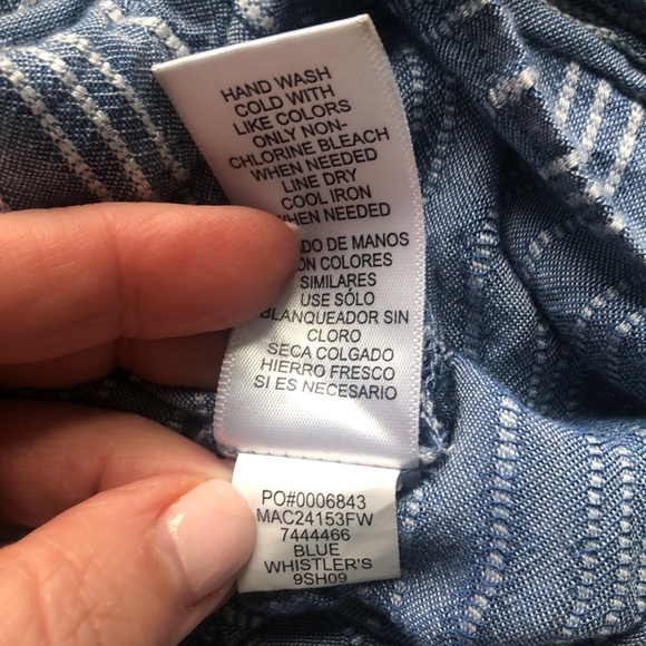 Fever Blue & White Striped Pleasant Plus Size Blouse, Blue Whistler's XXL - Picture 10 of 14